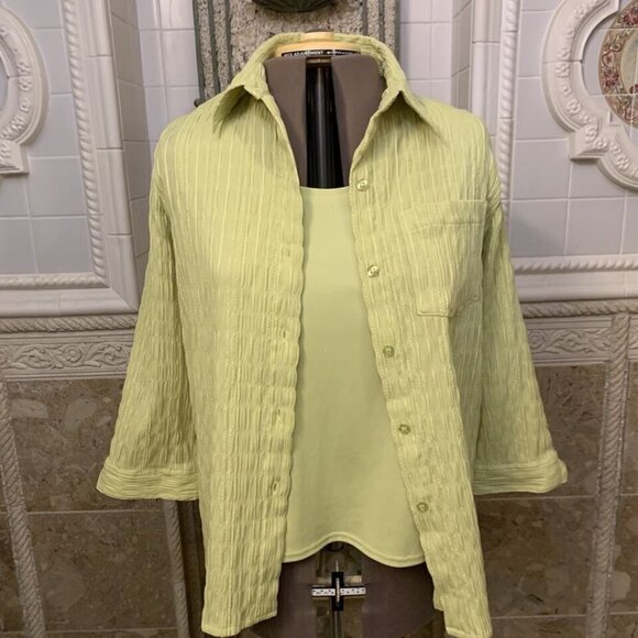ALFRED DUNNER. Size 14. XL. Cotton/Poly/Rayon. Att Camisole. Button Up   B100 - Picture 3 of 6